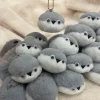 Cartoon Cute Squeaking Sakaban Fish Plush Keychain Soft Stuffed Flat Fish Voice Pendant Bag Decoration Car Key Ring Girls Gift