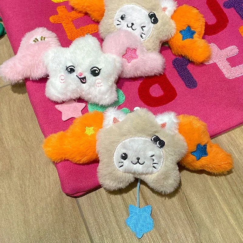 Cartoon Fashion Wings Star Pendant Keychain Cute Doll Plush Pendant Creative Kawaii School Bag Decoration Accessories Gifts - Image 2