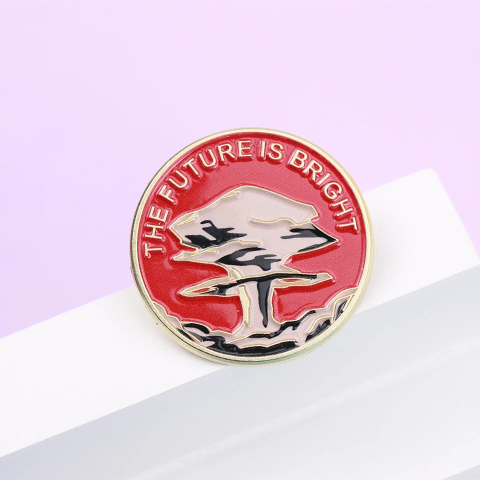 Cartoon Letters The Future Is Bright Enamel Metal Funny Lapel Pins Brooches Badges Backpack Wholesale Jewelry Gift for Friends - Image 4