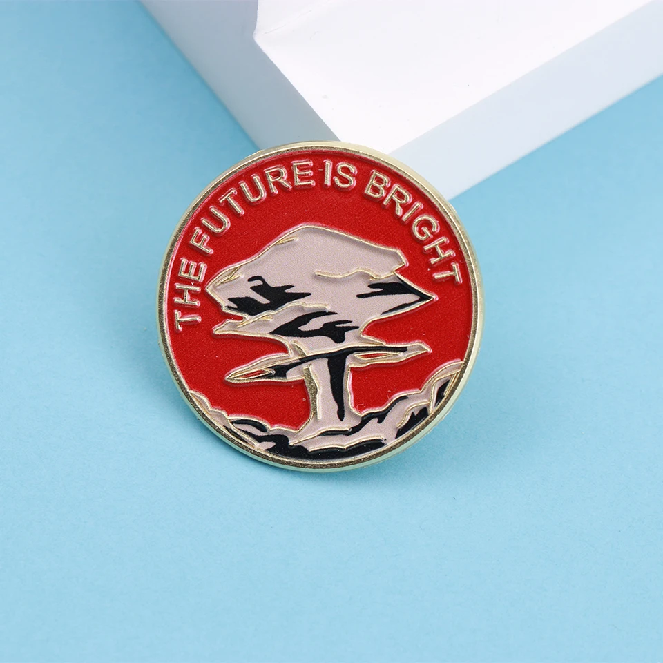 Cartoon Letters The Future Is Bright Enamel Metal Funny Lapel Pins Brooches Badges Backpack Wholesale Jewelry Gift for Friends - Image 3