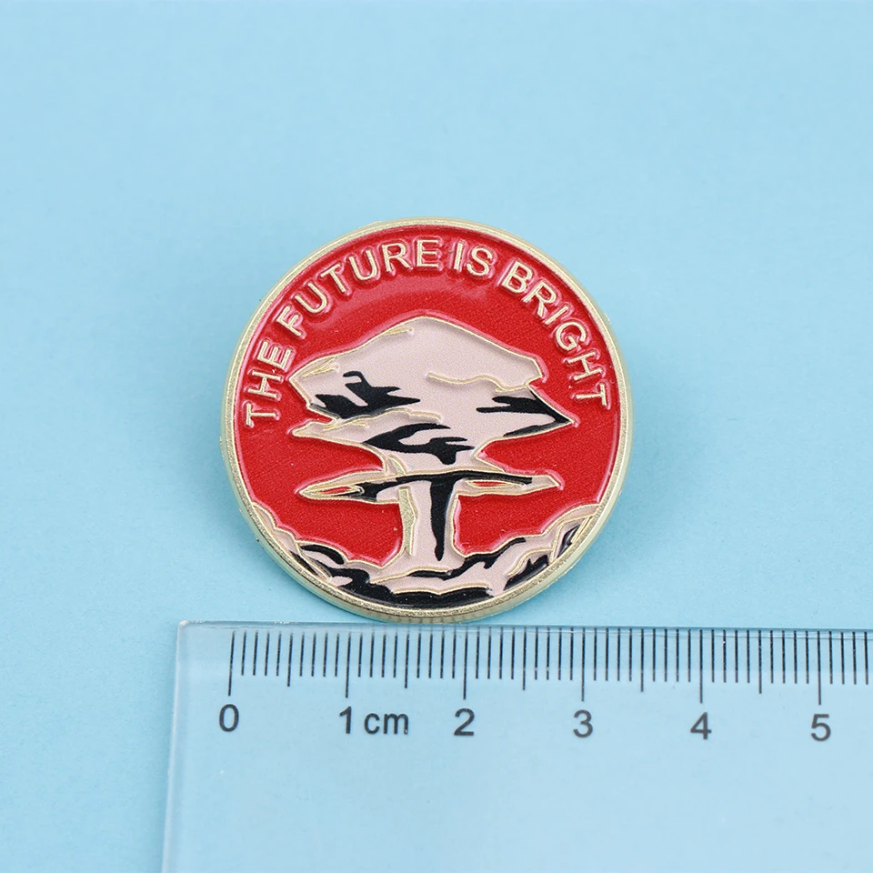 Cartoon Letters The Future Is Bright Enamel Metal Funny Lapel Pins Brooches Badges Backpack Wholesale Jewelry Gift for Friends - Image 5