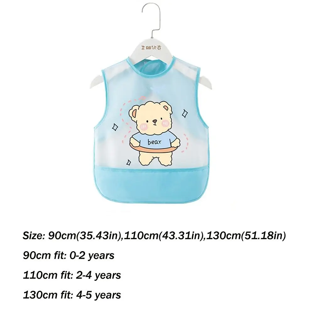 Cartoon Pattern Eating Bibs Bear Rabbits Waterproof Children Apron Sleeveless Anti-dirty Children Protective Clothing Children - Image 6