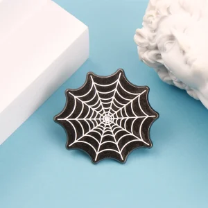 Cartoon Spider Web Enamel Metal Funny Lapel Pins Brooches Badges Backpack Clothing Accessories Jewelry Gift for Kids Friends