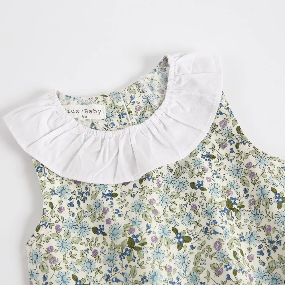 Casual Baby Clothing Cute Summer Sleeveless Baby Girls Bodysuits Floral - Image 3