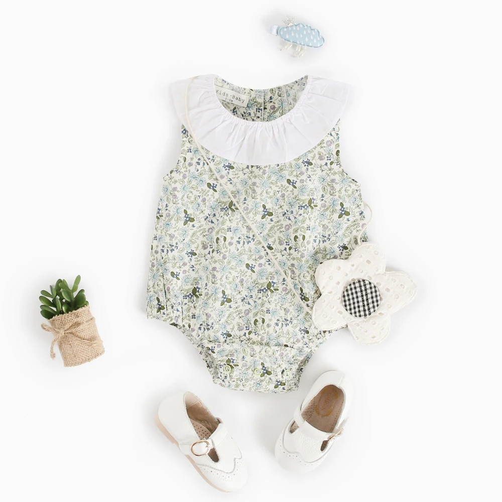 Casual Baby Clothing Cute Summer Sleeveless Baby Girls Bodysuits Floral - Image 6