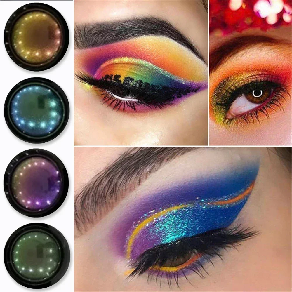 Chameleon Eyeshadow High Pigmented Multi Chrome Metallic Eye Shadow Pallete Eye Glitter Eye Shadow Shimmer Gradient Cosmetic New - Image 2