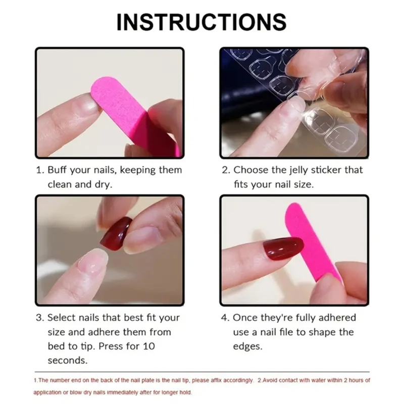 Chic Bows Tie Adorned Press On Nails Medium Long False Nails Full Cover Glossy Nude Square Acrylic False Nails Drop Shipping - Image 3