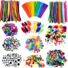 Children Handmade Material Set Puzzle Handicraft Toys Twisting Rod Plush Ball Simulated Eye Button Patch Paper Cuttings TMZ