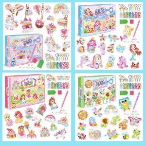 Children's Cartoon Princess Magic Gem - Pirate Diamond Painting - Little Monster Children's Set - Handmade DIY Keychain Sticker