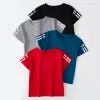 Children's summer solid color basic quick-drying short-sleeved boy leisure sports T-shirt girl Joker round neck short sleeves.