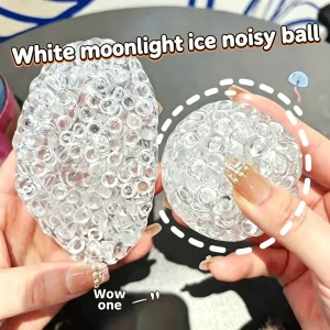 Clear Ice Bead Squishy Balls -Super Soft Mochi Fidget Toy with Slow Rebound Texture for Anxiety Relief & Relaxation Squeeze Gift