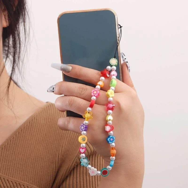 Colorful Beads Phone Lanyard Phone Strap Phone Jewelry Acrylic Material Fashion Phone Accessories for Women Girls Phones - Image 5