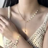 Colorful Daisy Flower Bracelet Necklace For Women Korean Sweet Clavicle Chain Choker Jewelry Set Girls Wedding Party Gift