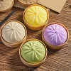 Colorful Dumpling Squishes Stress Balls Simulation Food Squishies Dough Ball With Steamer Low Rebound Decompression Toys