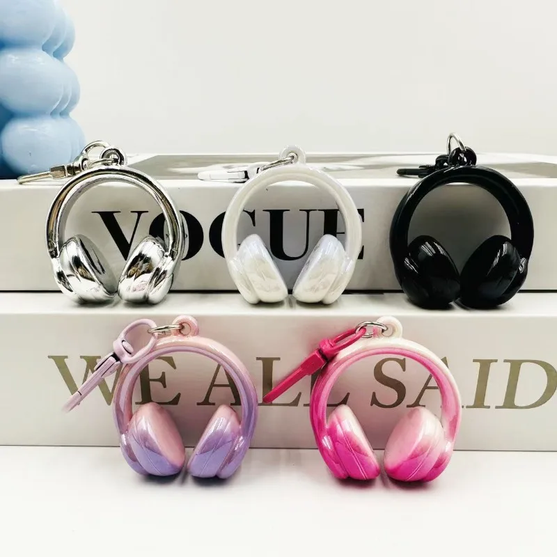 Colorful Earphones Pendant Keychain Creative Mobile Phone Drop Ornament Earphone Charm Bag Hanging Decoration Accessories Gifts