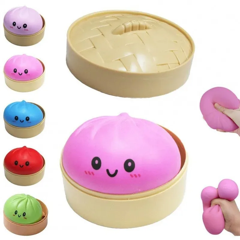 Colorful Simulated Dumpling Squishy Relaxing Relieve Anxiety Antistress Enhance Happiness Reusable Rebound Squeeze Reliever Toy - Image 2