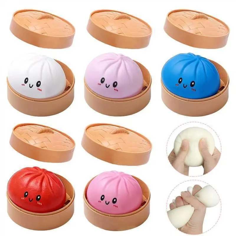 Colorful Simulated Dumpling Squishy Relaxing Relieve Anxiety Antistress Enhance Happiness Reusable Rebound Squeeze Reliever Toy - Image 6