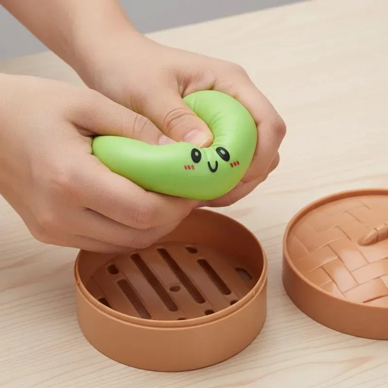 Colorful Simulated Dumpling Squishy Relaxing Relieve Anxiety Antistress Enhance Happiness Reusable Rebound Squeeze Reliever Toy - Image 4