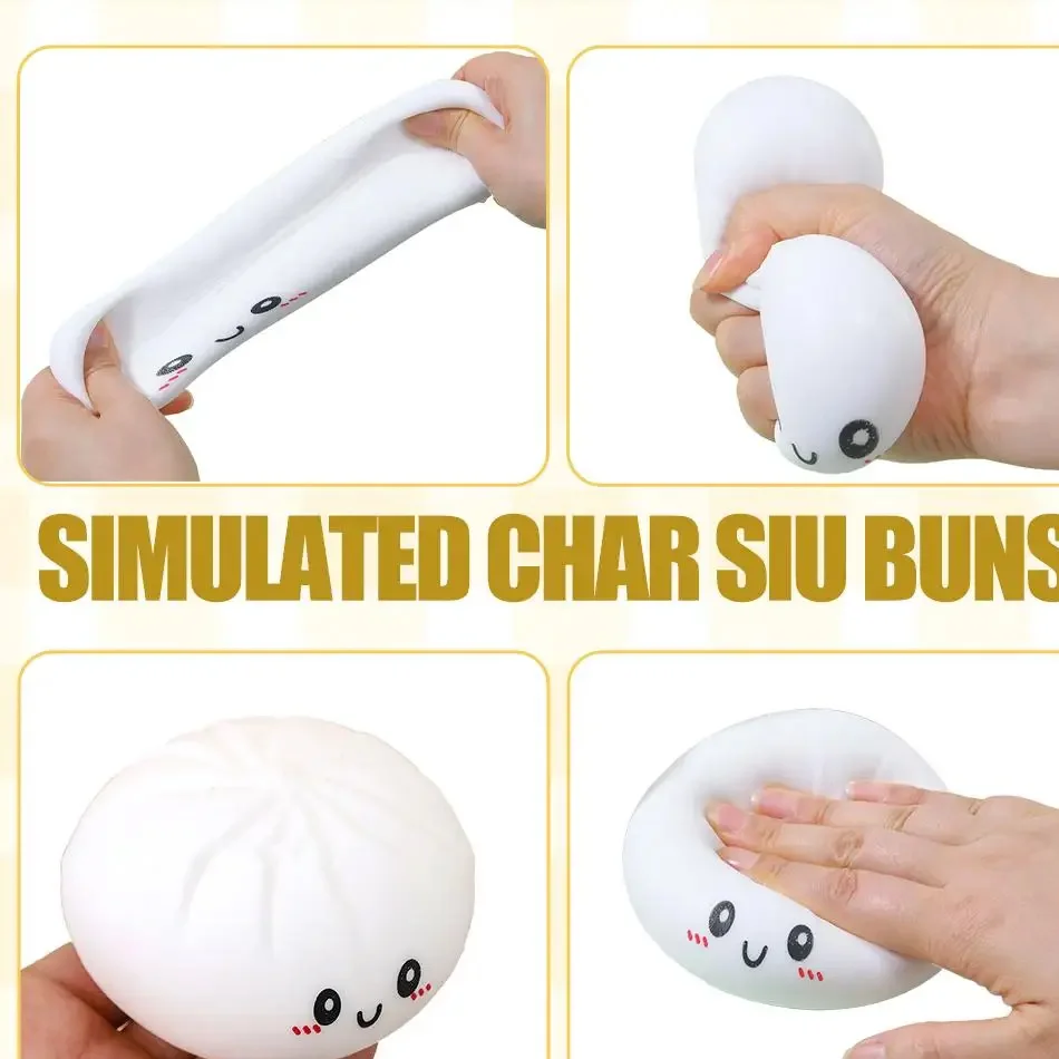 Colorful Simulated dumpling squishie Relaxing Relieve Anxiety Antistress Enhance Happiness Reusable Rebound Squeeze Reliever Toy - Image 5