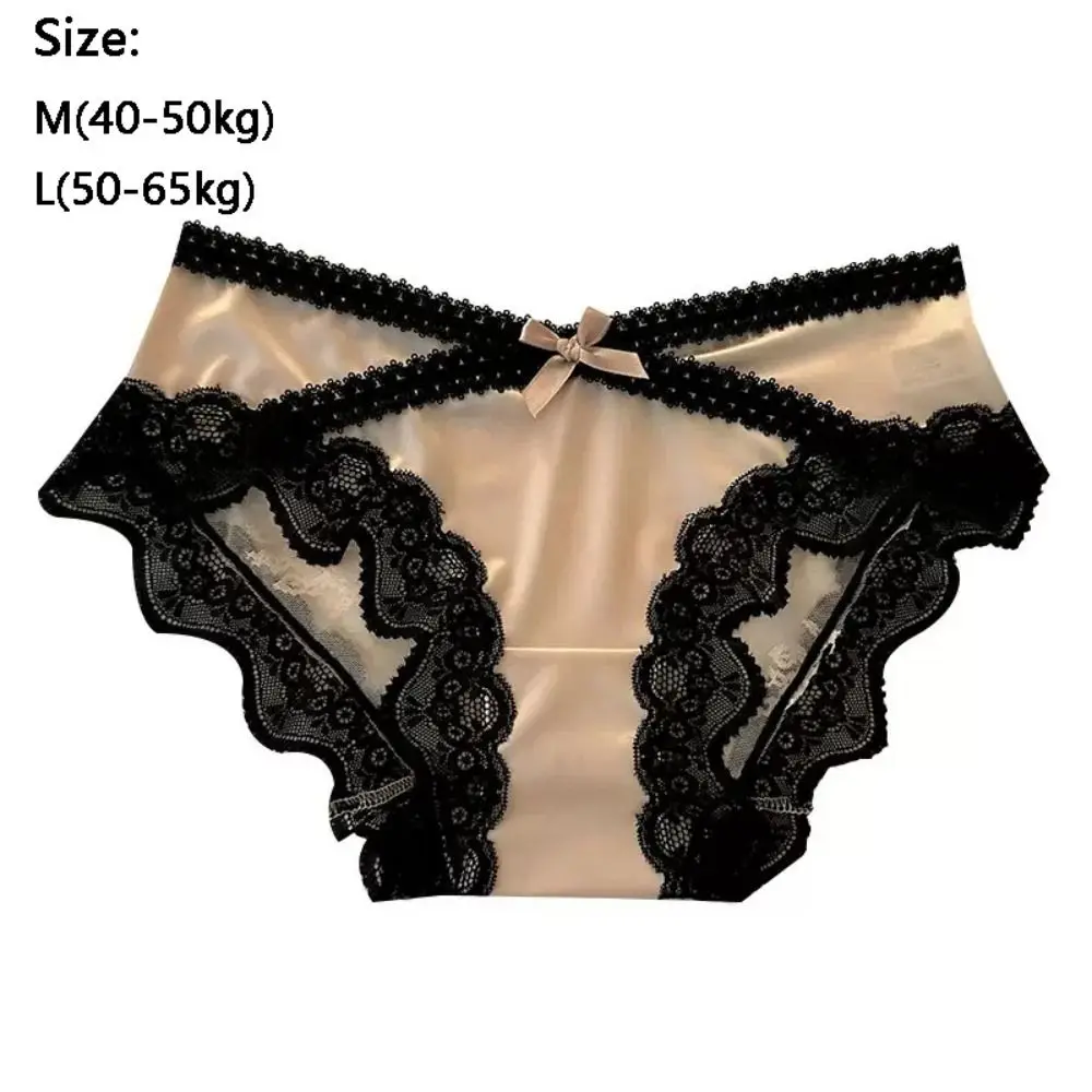 Comfortable Cotton Nylon Lace Bow Panties Lace M L Low Waist Panties Breathable Seamless Underpants Casual - Image 6