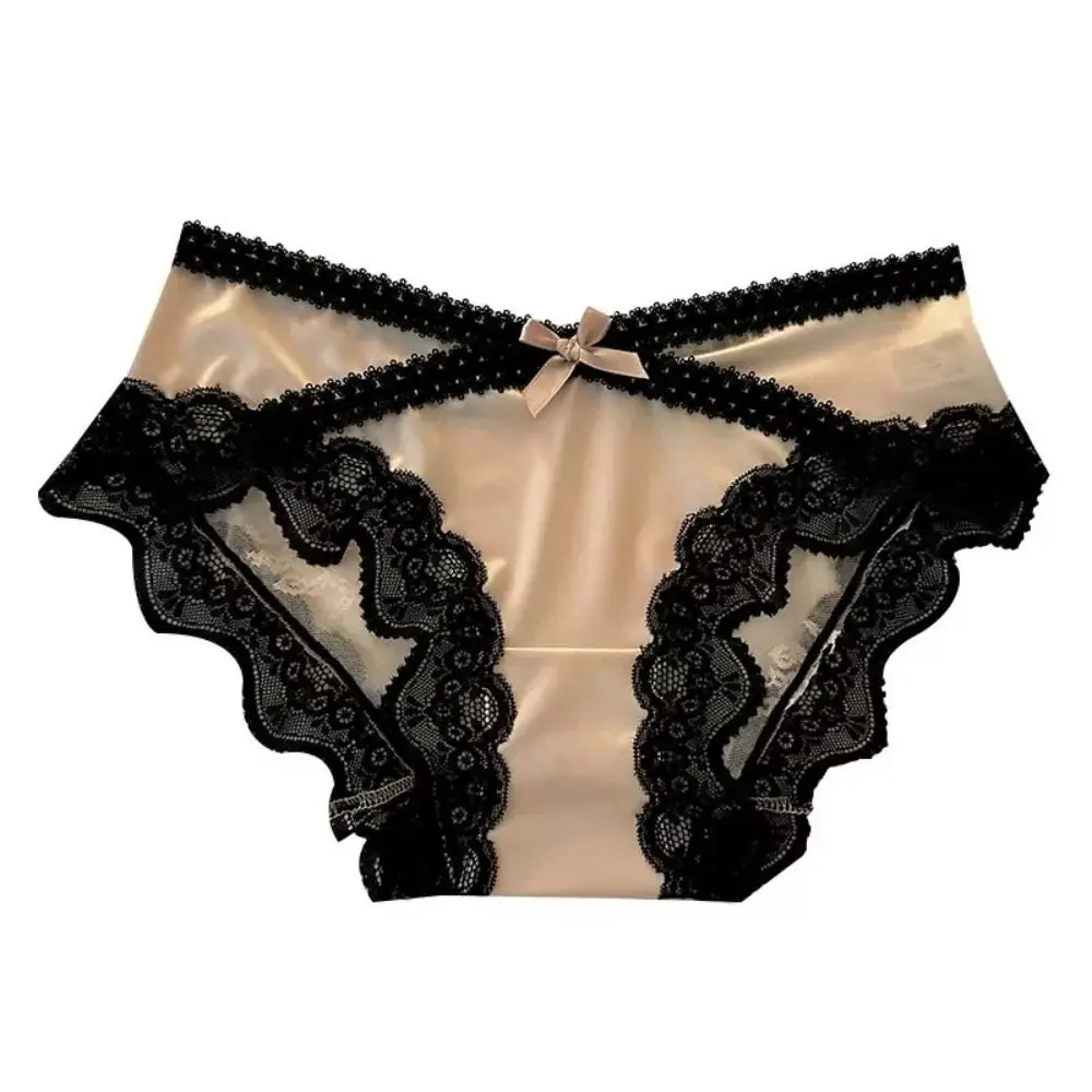 Comfortable Cotton Nylon Lace Bow Panties Lace M L Low Waist Panties Breathable Seamless Underpants Casual - Image 5