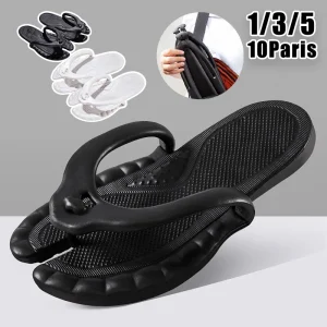 Compact Travel Slippers Women Men Foldable Lightweight Sandals Indoor Beach Outdoor Flip Flops Non-Slip Quick Dry Hotel Pool