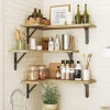 Corner Shelves Wall Mounted Set of 3 Wood Wall Shelves Floating Shelves for Bedroom /Bathroom/Living Room/Kitchen/Laundry Room