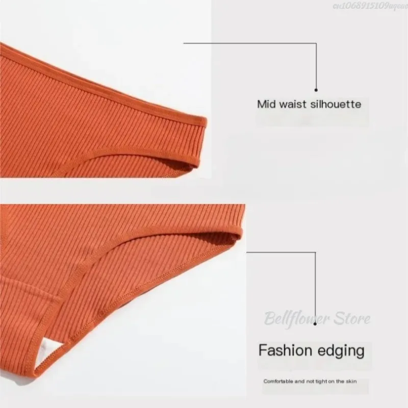 Cotton Seamless Panties Ribbed Cotton Briefs Ladies Low Waist Panty Sports Underwear Girls Breathable Underpants Lingerie - Image 3