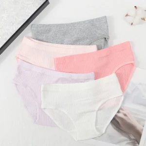 Cotton Soft and Breathable Girls' Underpants Solid Color Simple Girls' Underpants Comfortable Children's Triangle Underpants