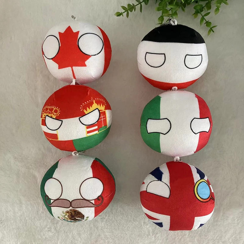 Country Ball Plush Toys Keychain Country Balls Pendant Soft Stuffed Doll Keyring Bag Charms For Kids Children's Day Gift - Image 5