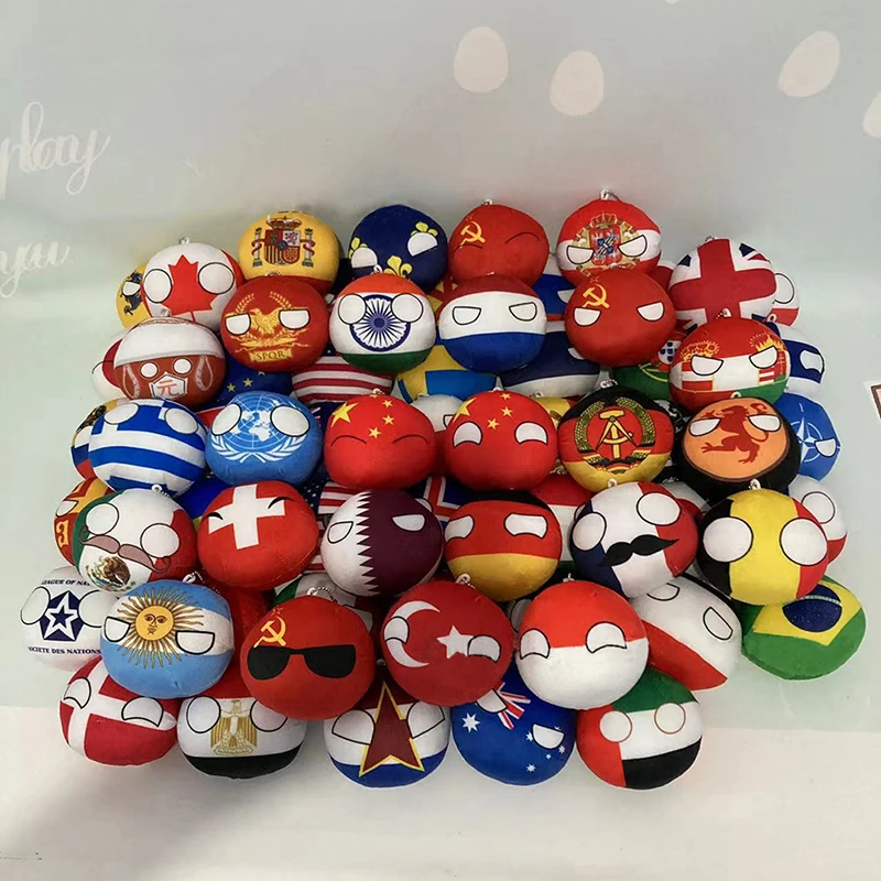 Country Ball Plush Toys Keychain Country Balls Pendant Soft Stuffed Doll Keyring Bag Charms For Kids Children's Day Gift - Image 3