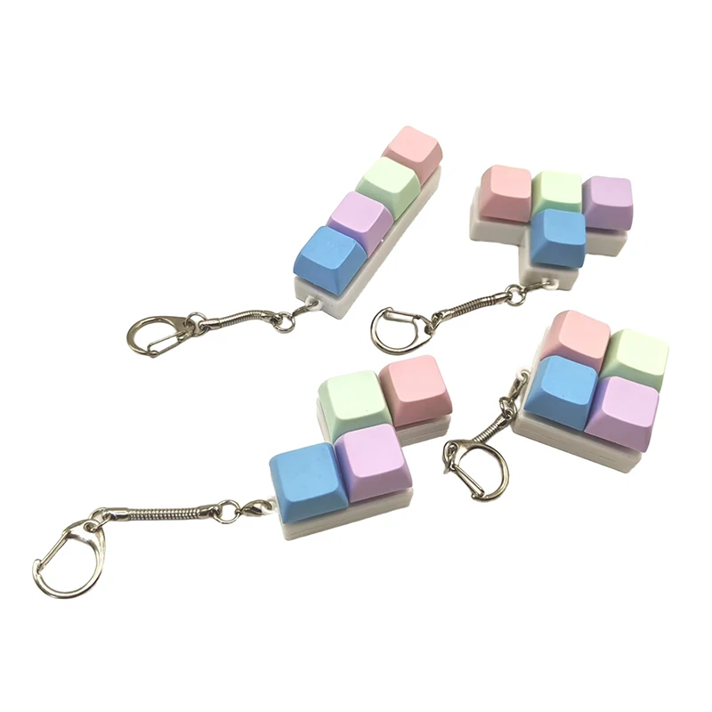 Creative Decompression Keyboard With Macaron-shaped Keycaps Decompression Keychains And Small Toy Pendants - Image 6