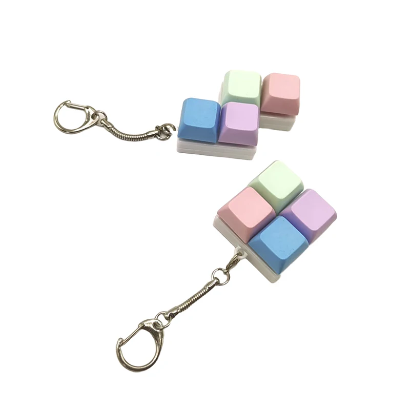 Creative Decompression Keyboard With Macaron-shaped Keycaps Decompression Keychains And Small Toy Pendants - Image 4