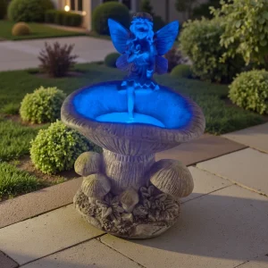 Creative Flower Fairy Solar Night Light Statue Outdoor Waterproof Resin Garden Decorative Ornament for Courtyard