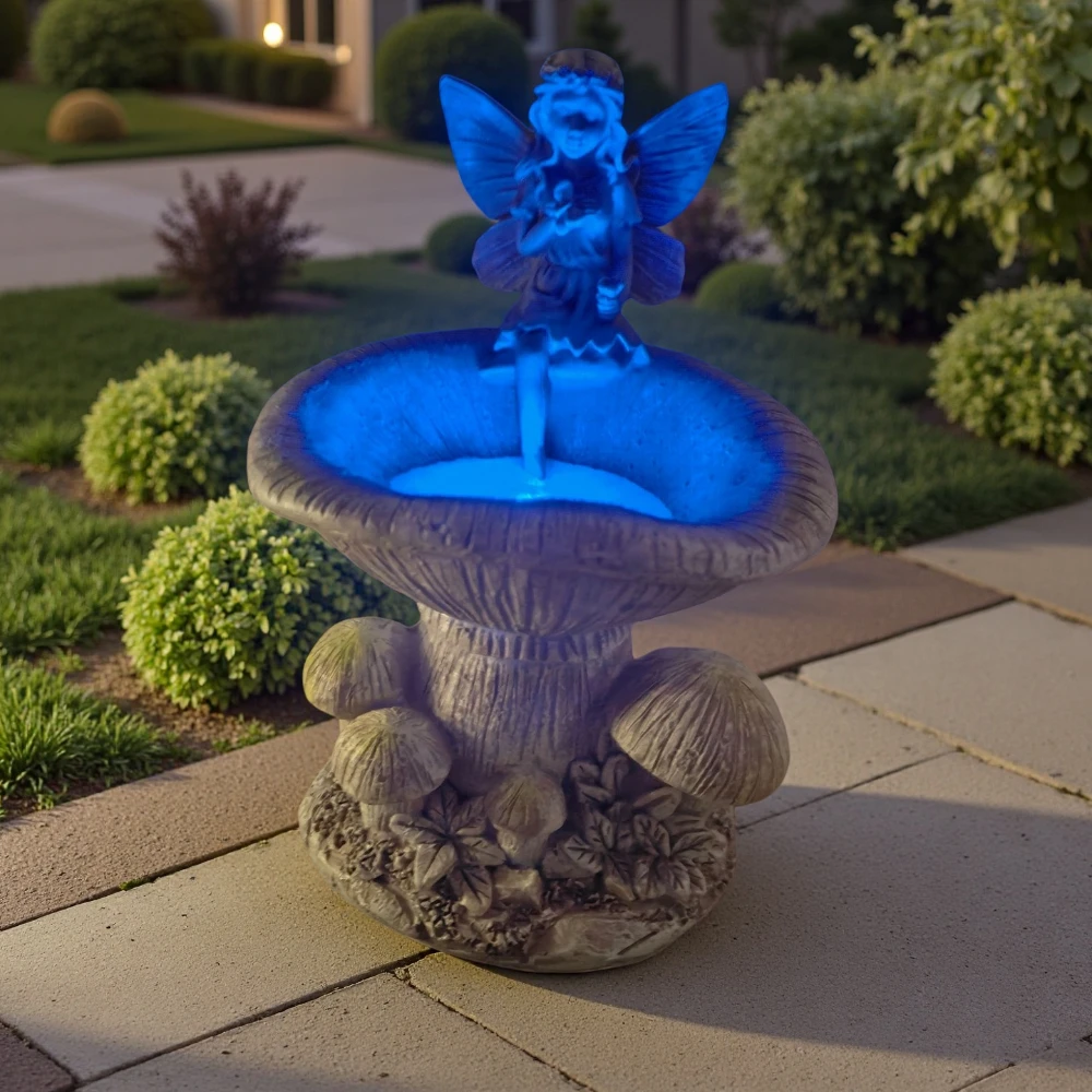 Creative Flower Fairy Solar Night Light Statue Outdoor Waterproof Resin Garden Decorative Ornament for Courtyard