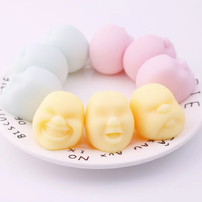Creative Rubber Fun Squeeze Party Gift Face Relax Stress Anti Stress Ball Pressure Stress Relief Kawaii Fun Toy Small Face Doll - Image 4