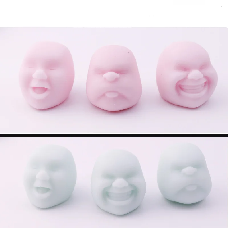 Creative Rubber Fun Squeeze Party Gift Face Relax Stress Anti Stress Ball Pressure Stress Relief Kawaii Fun Toy Small Face Doll - Image 3