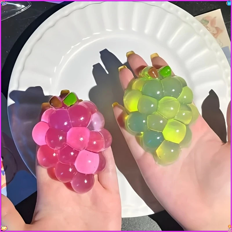 Creative Sensory Squishy Fruit Grape Toy, Stretchy Slow Rising Fidget Hand Toy for Squeeze Stress Relief and Anti-Anxiety - Image 2