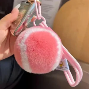 Creativity Cute Tennis Keychain Key Accessories Cartoon Ball School Bag Pendant Simple DIY Tennis Fur Key Chain For Girl Gift
