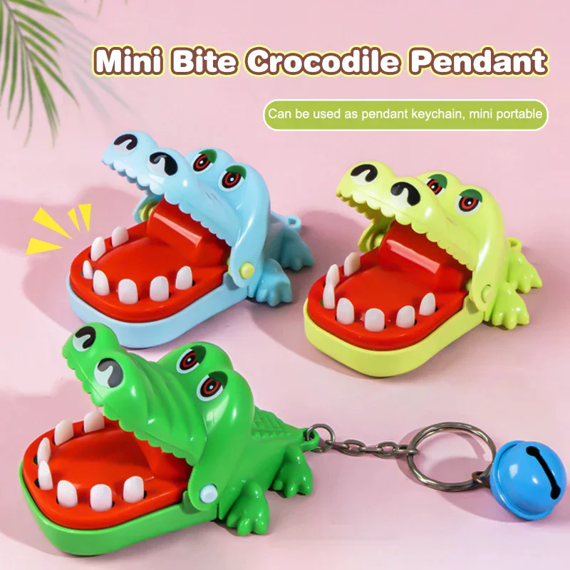 Crocodile Teeth Toys Keychain Children's Crocodile Bites Fingers Reaction Training Dinosaurs Animal Game Family