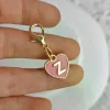 Cute Alphabet 26 Letters Heart Keychain For Bags Earphone Charm Pendants Accessories Gifts With Lobster Buckle