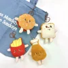 Cute And Creative French Fries Hamburger Figurine Hanging Backpack Couple's Plush Hanging Decoration Car Keychain