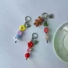 Cute Cartoon Flower Phone Pendant Keychain For Women Y2K Colorful Beaded Ornament Bag Charm Accessories Fashion Jewelry Gift