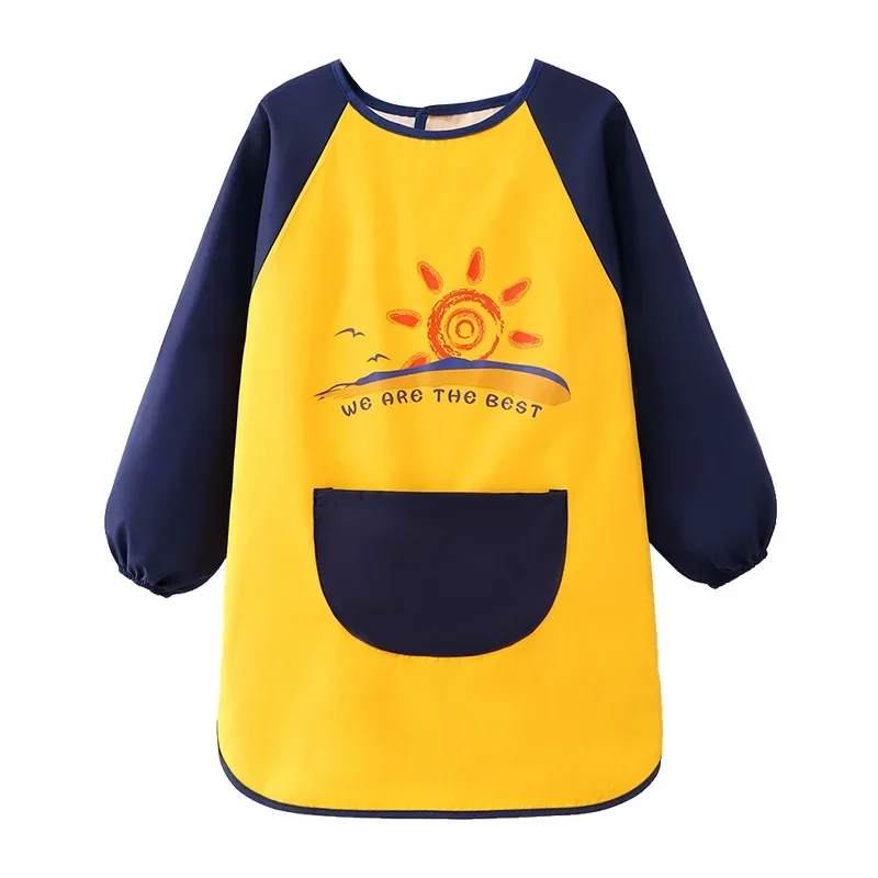 Cute Cartoon Infant Eating Bib Burp Cloths Painting Drawing Apron Long Sleeved Waterproof Children's Overalls Raincoat Supplies - Image 5