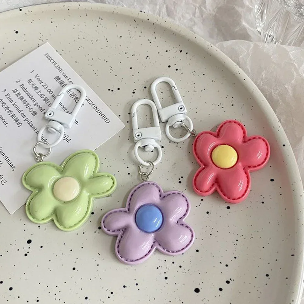 Cute Colorful Flower Pendant Keychains Women Bag Earphone Case Pendant DIY Accessories Car Key Ring Girl Candy Color Key Chains - Image 4