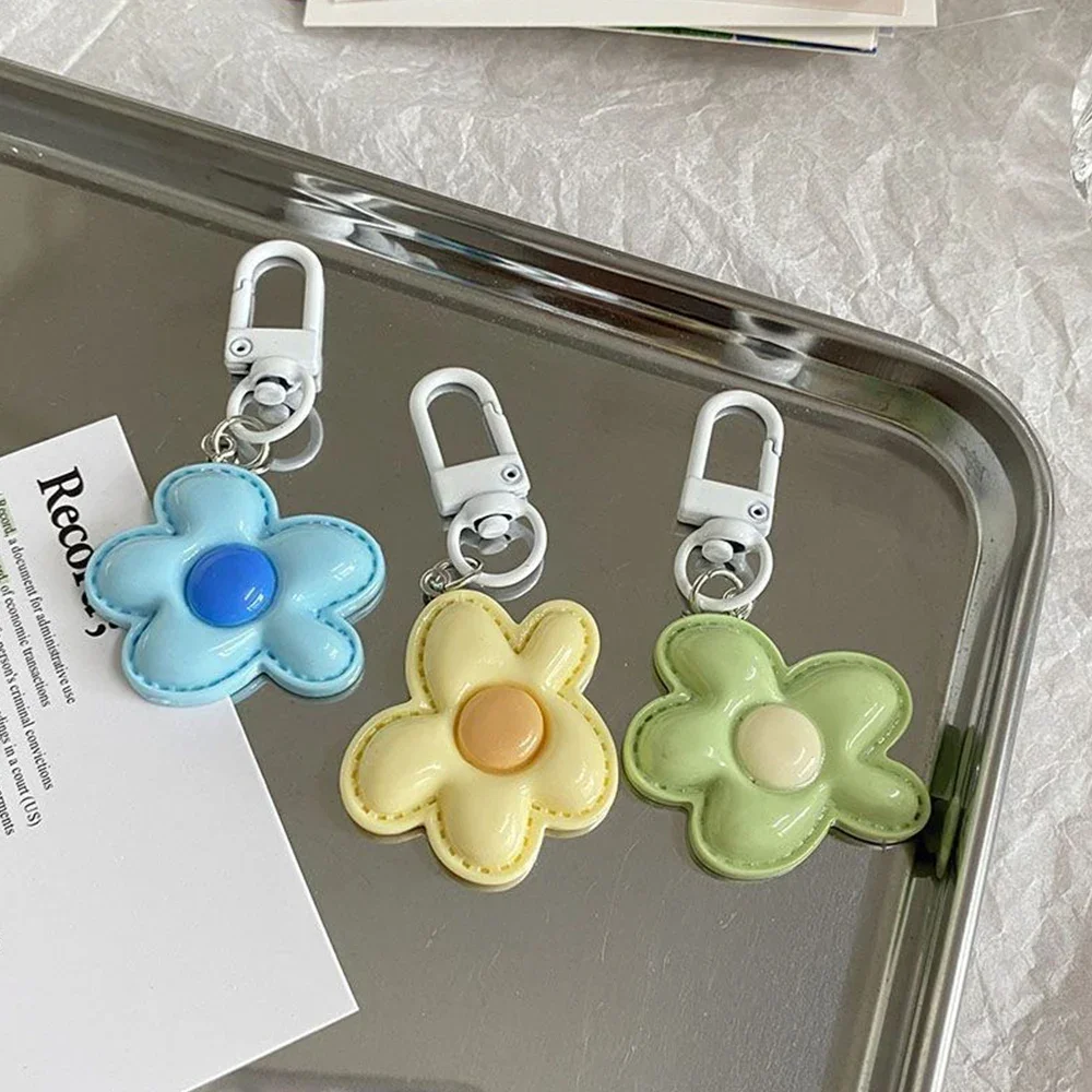 Cute Colorful Flower Pendant Keychains Women Bag Earphone Case Pendant DIY Accessories Car Key Ring Girl Candy Color Key Chains - Image 5