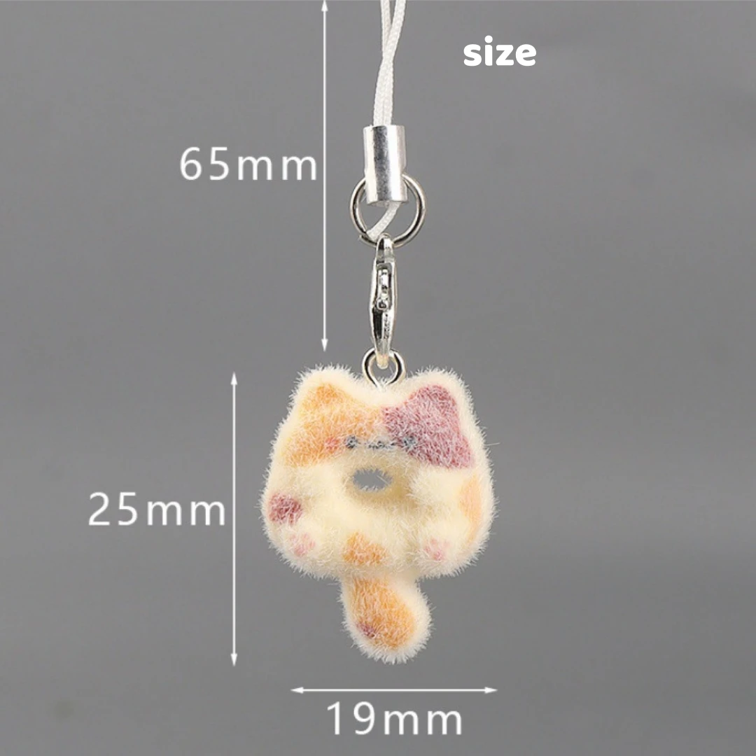 Cute Flocked 3D Keychain Sweet Creative Student Phone Chain Pendant Bag Accessory Phone Strap Gift - Image 4