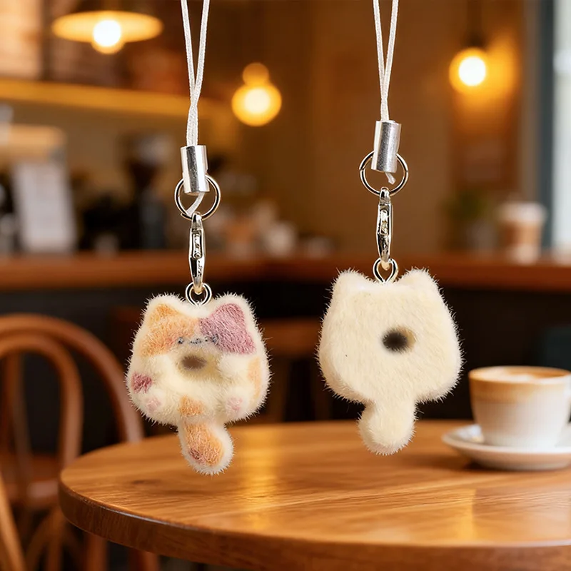 Cute Flocked 3D Keychain Sweet Creative Student Phone Chain Pendant Bag Accessory Phone Strap Gift - Image 3