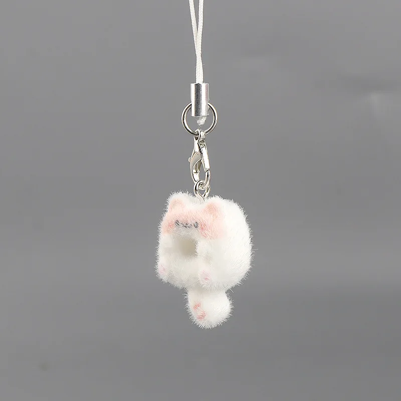 Cute Flocked 3D Keychain Sweet Creative Student Phone Chain Pendant Bag Accessory Phone Strap Gift - Image 5
