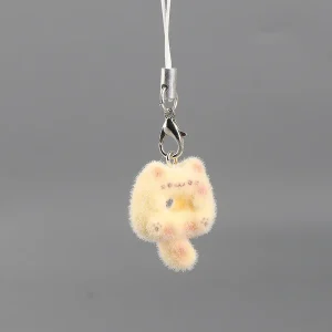 Cute Flocked 3D Keychain Sweet Creative Student Phone Chain Pendant Bag Accessory Phone Strap Gift